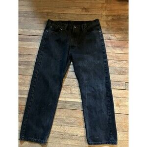 Levi's 505 Jeans Men's 38X29 Black Straight Leg Denim Regular Fit Classic